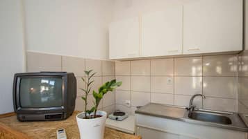 Studio, Ground Floor | Private kitchen | Fridge