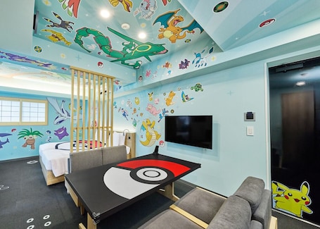 Pokémon ROOM | Down comforters, in-room safe, desk, blackout drapes. MIMARU Tokyo Ueno East