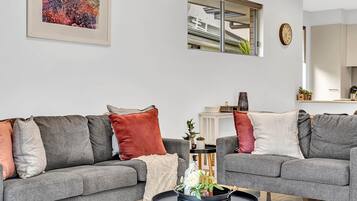 Smart TV, DVD player, books, stereo