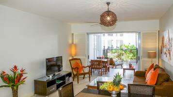 Apartment, 2 Bedrooms, Balcony | Living area | Flat-screen TV