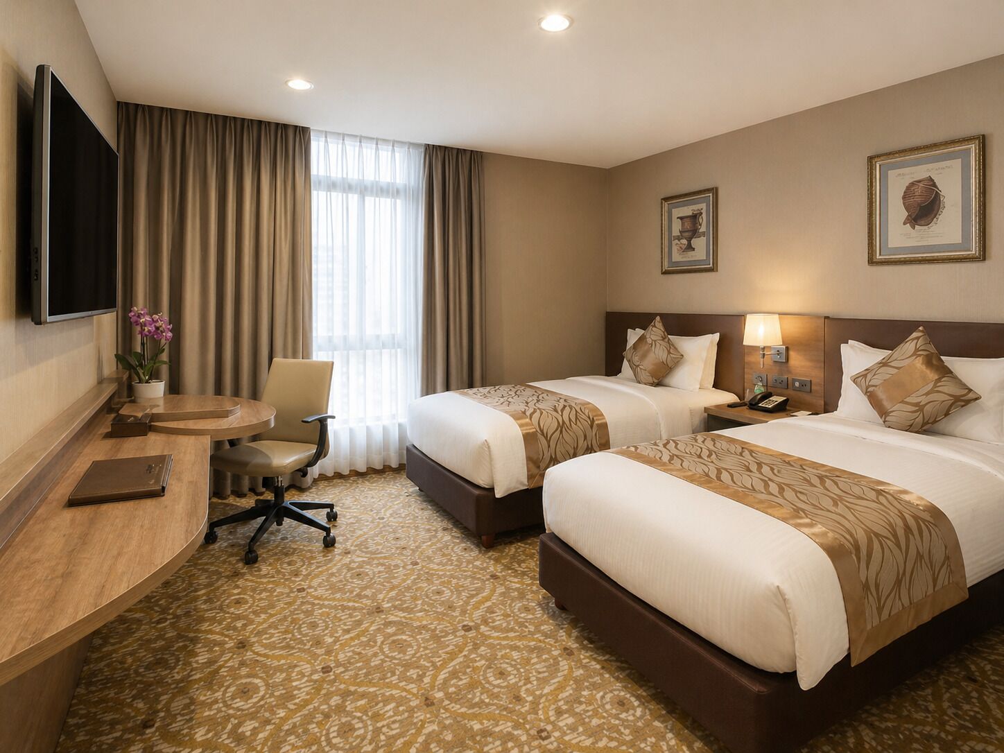 Phòng 2 giường đơn Superior, 2 giường đơn | Bộ đồ giường cao cấp, chăn bông, két bảo mật tại phòng, bàn 