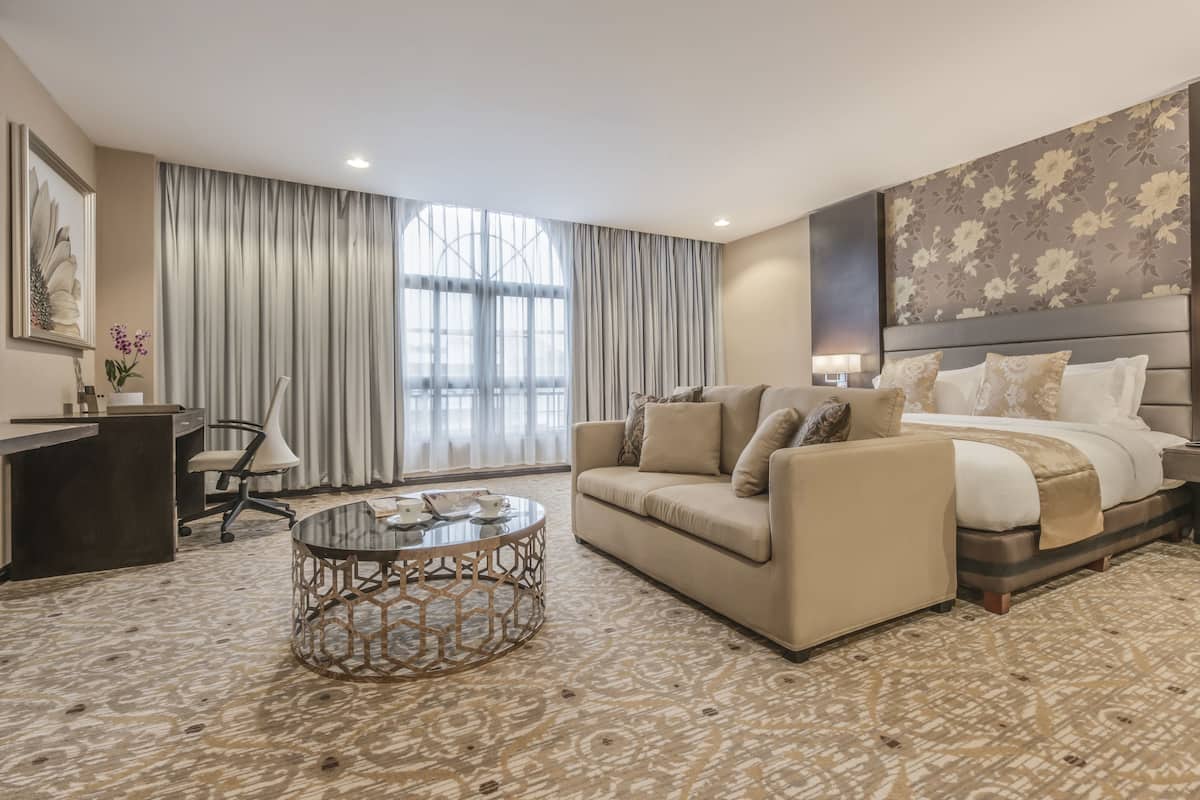Suite ejecutiva, 1 cama King size | 1 habitación, ropa de cama de alta calidad y edredón