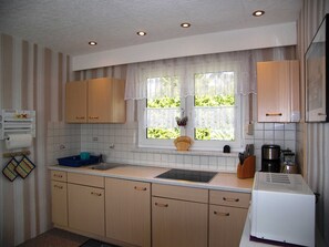 Fridge, microwave, coffee/tea maker, electric kettle