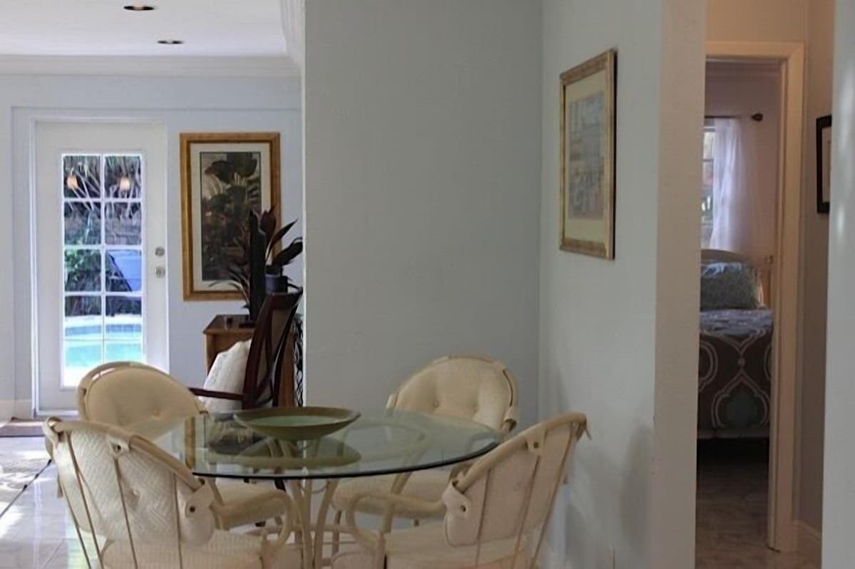 Photo 9 of Private, fenced-in pool, Morning Coffee on the porch and easy mile to the beach.