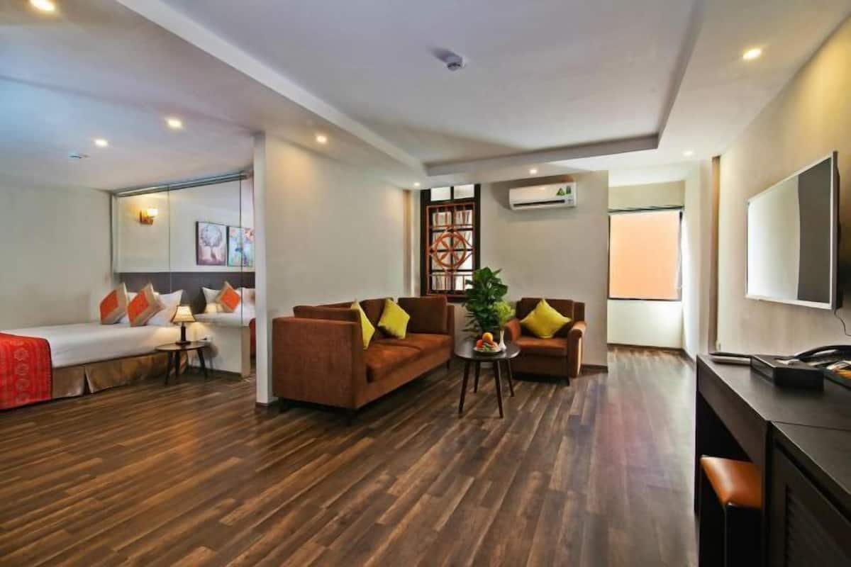 1 slaapkamer, luxe beddengoed, bedden met traagschuimmatras, een minibar