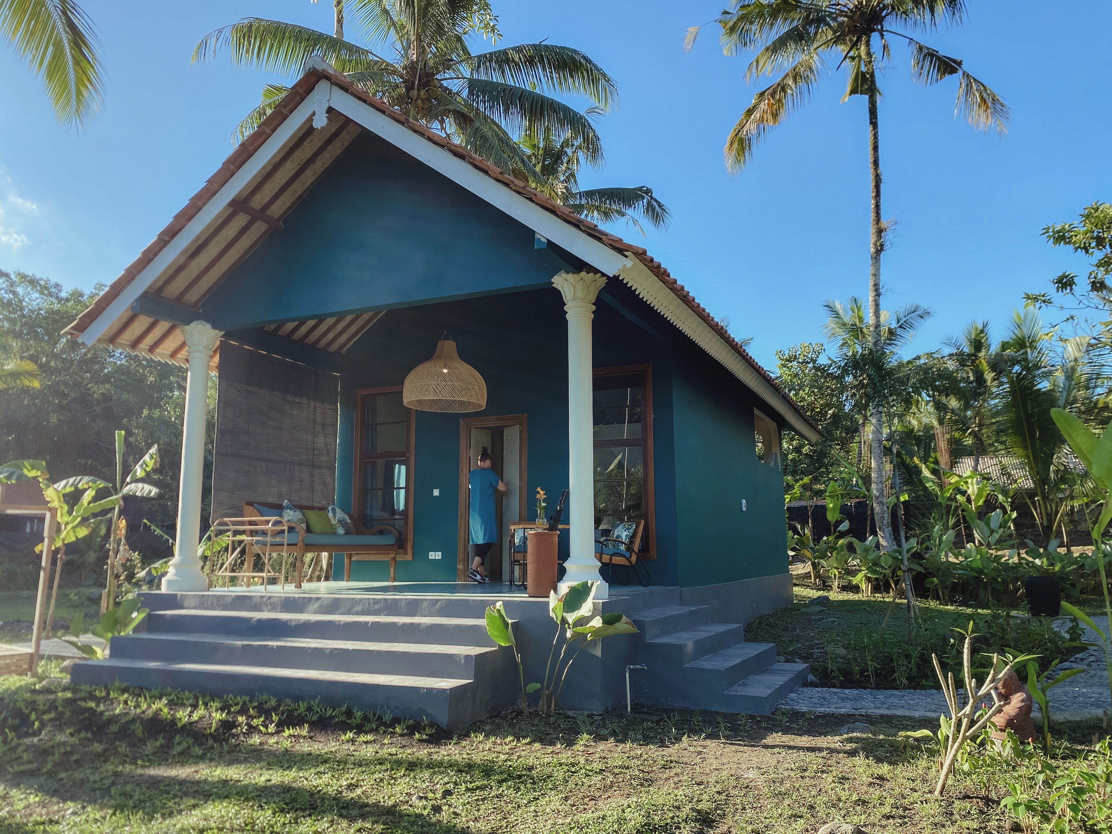 Bungalow, terras, uitzicht op tuin | Terras