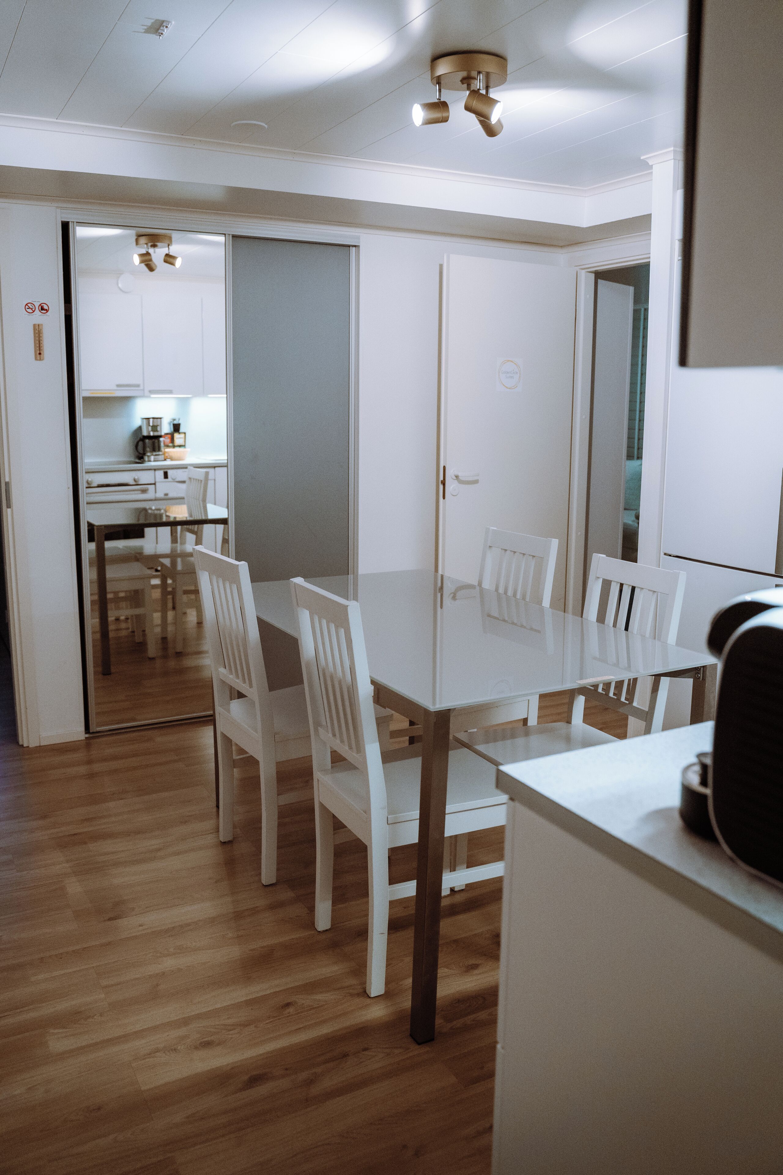 golden circle suite with kitchen & sauna | private kitchen | full-sized fridge, microwave, oven, stovetop