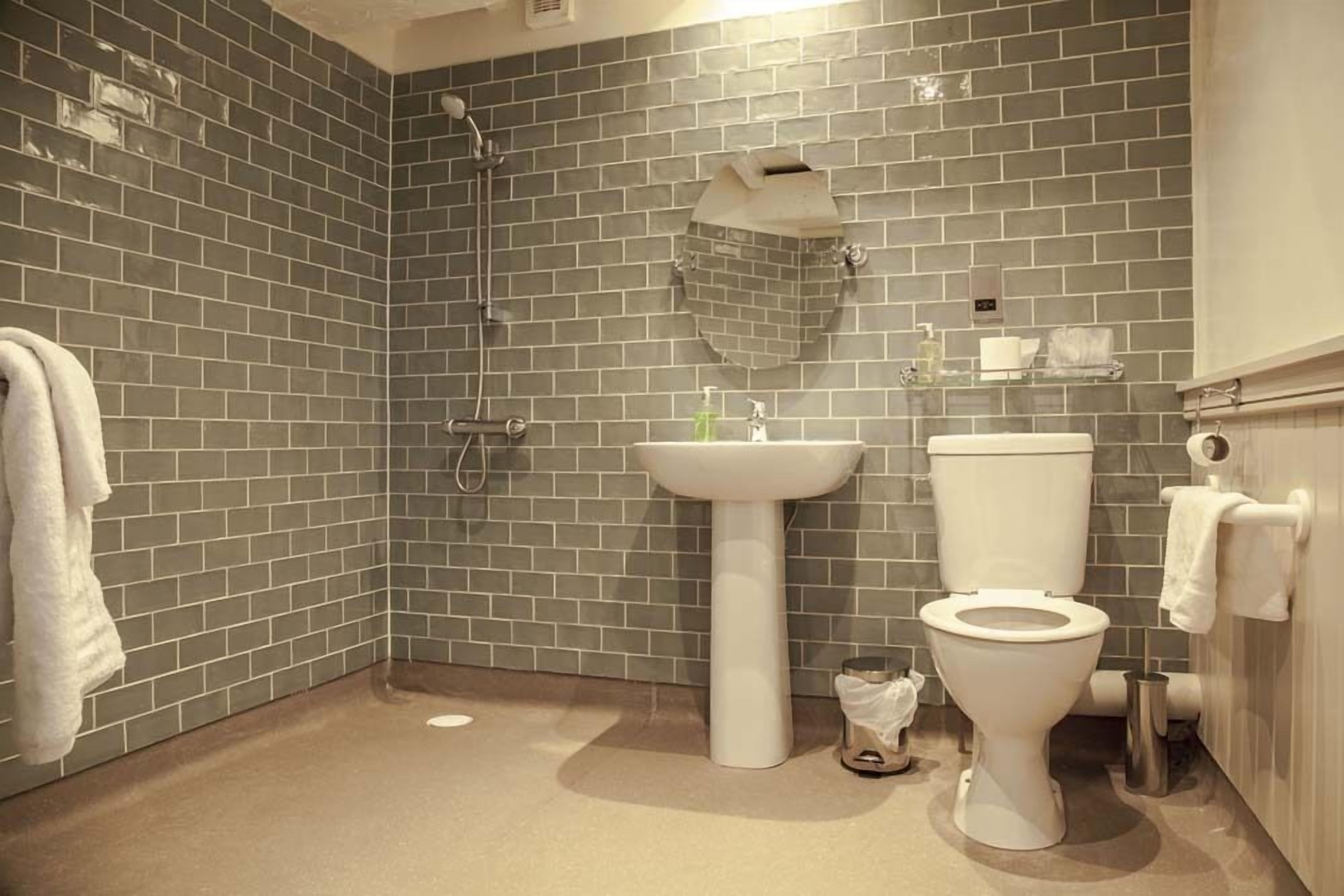 double room, accessible | bathroom | shower, hair dryer, towels