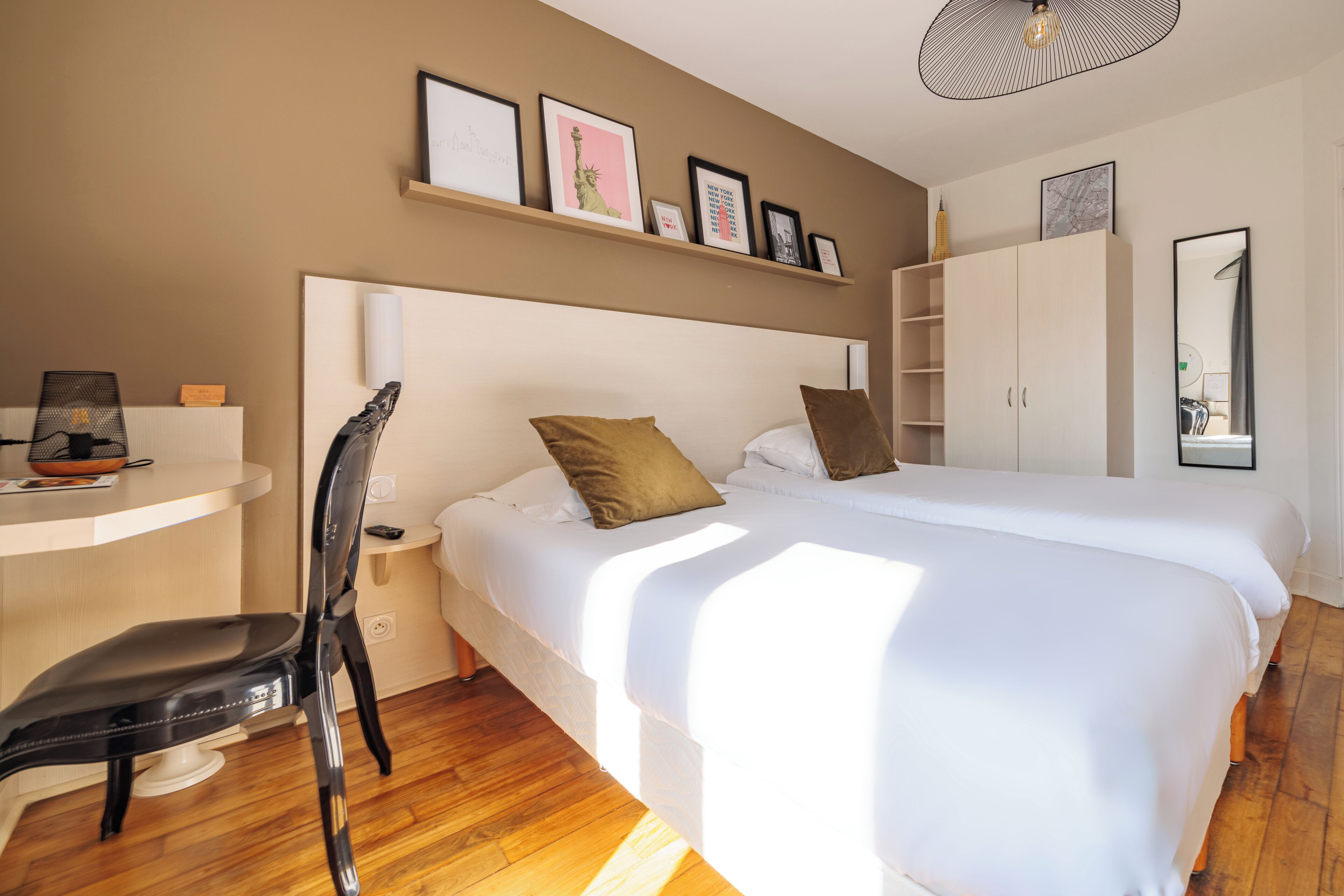 Premium bedding, individually decorated, individually furnished, desk