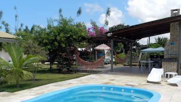 Outdoor pool, pool loungers