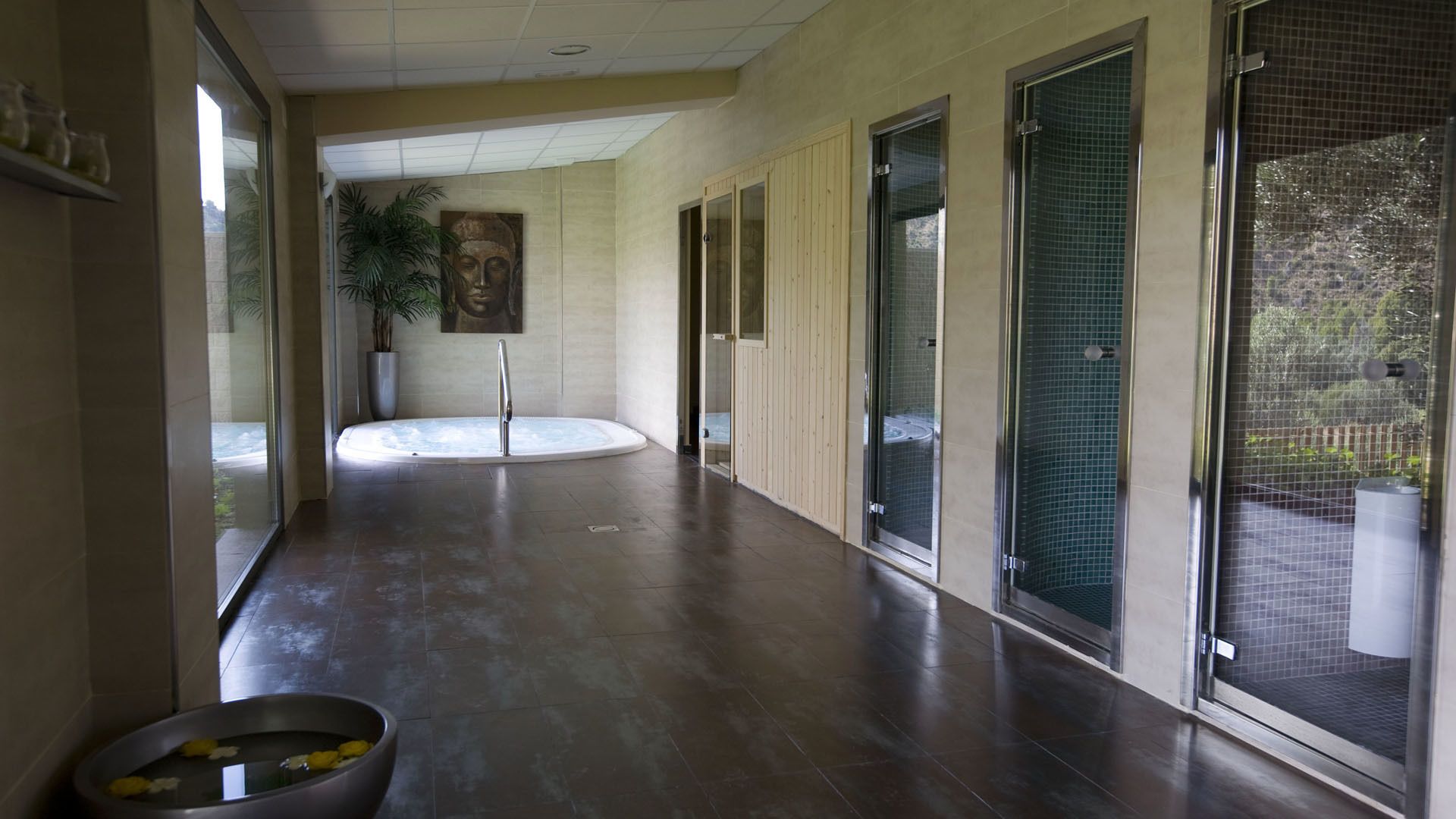 Een sauna, een bubbelbad, een stoombad