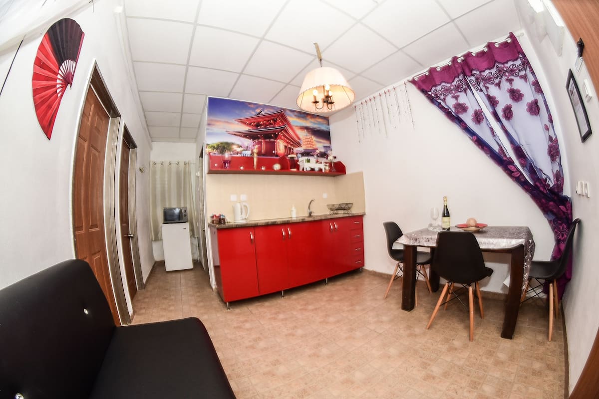 Family Suite, 2 Bedrooms, Kitchen, Garden View | Private kitchen | Full-sized fridge, microwave, stovetop, espresso maker