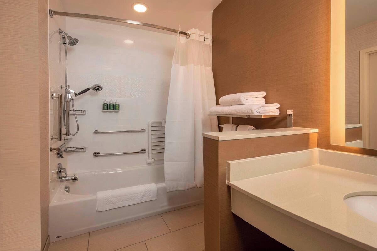 room, 2 queen beds (mobility accessible, tub) | bathroom | free toiletries, hair dryer, towels