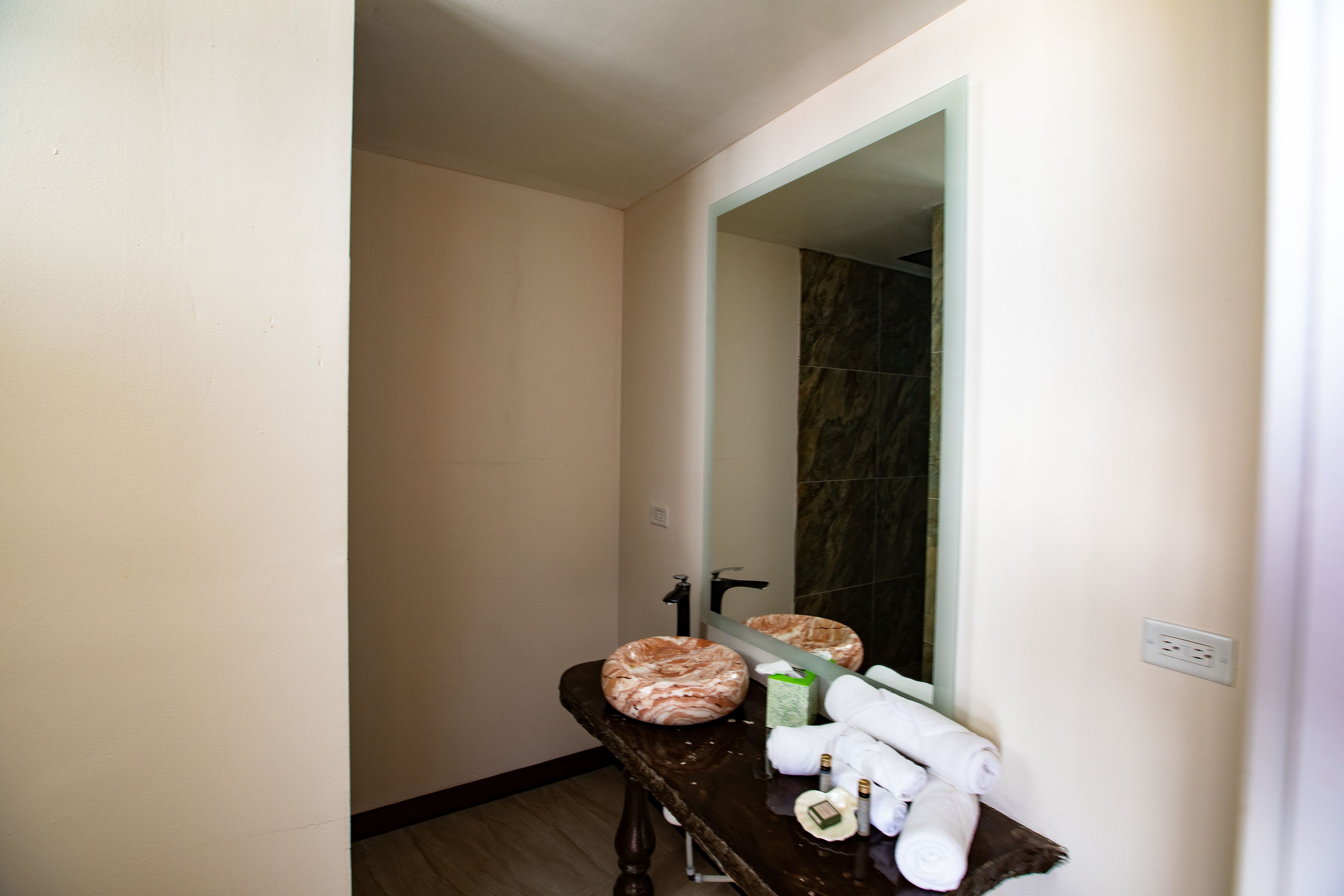 standard suite, 1 queen bed | bathroom | shower, free toiletries, hair dryer, towels
