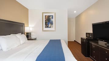 Desk, blackout curtains, iron/ironing board, free WiFi