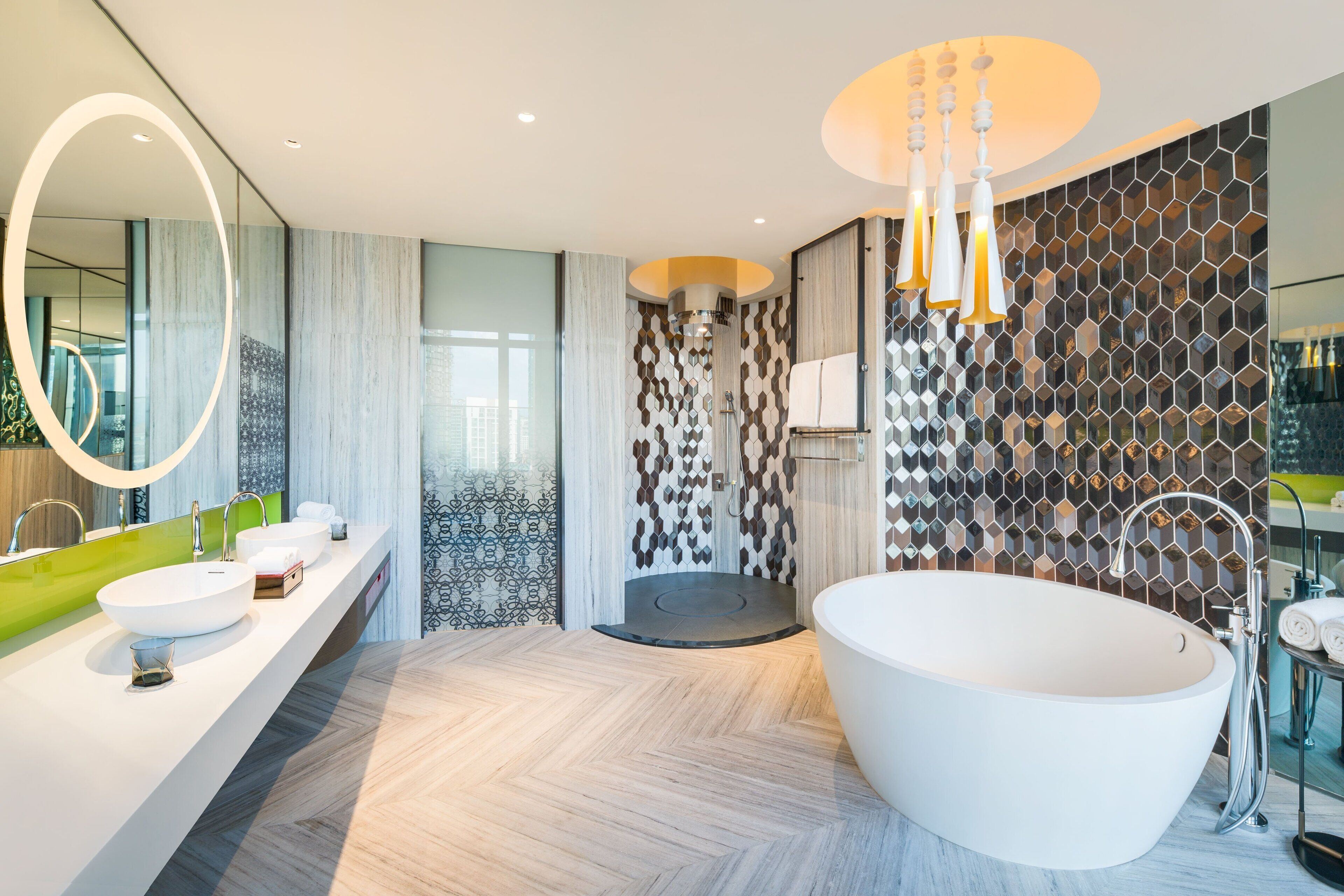 suite, 1 king bed, non smoking, terrace | bathroom | separate bathtub and shower, rainfall showerhead, hair dryer, bathrobes