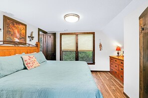 Bedroom one is downstairs