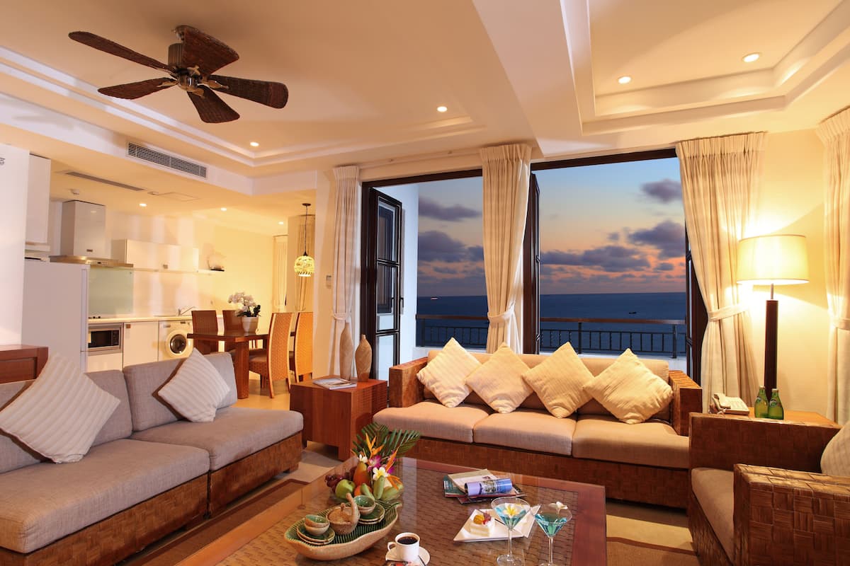 Luxury Suite, 2 Bedrooms, Sea View | In-room safe, desk, blackout curtains, soundproofing