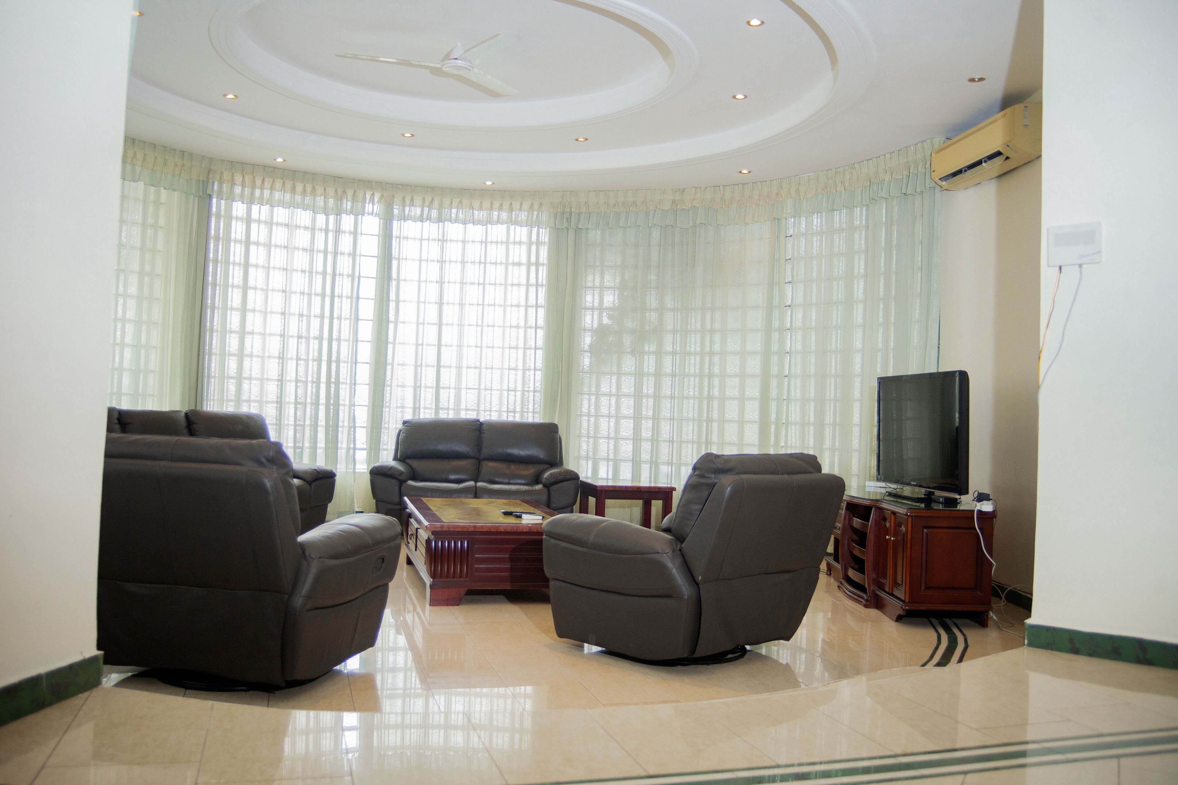 Luxury Villa, 3 Bedrooms, Ensuite, Beach View | Living area | 45-inch flat-screen TV with cable channels, LCD TV, Netflix