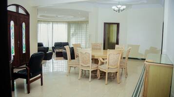 Luxury Villa, 3 Bedrooms, Ensuite, Beach View | Living room | 45-inch flat-screen TV with cable channels, LCD TV, Netflix