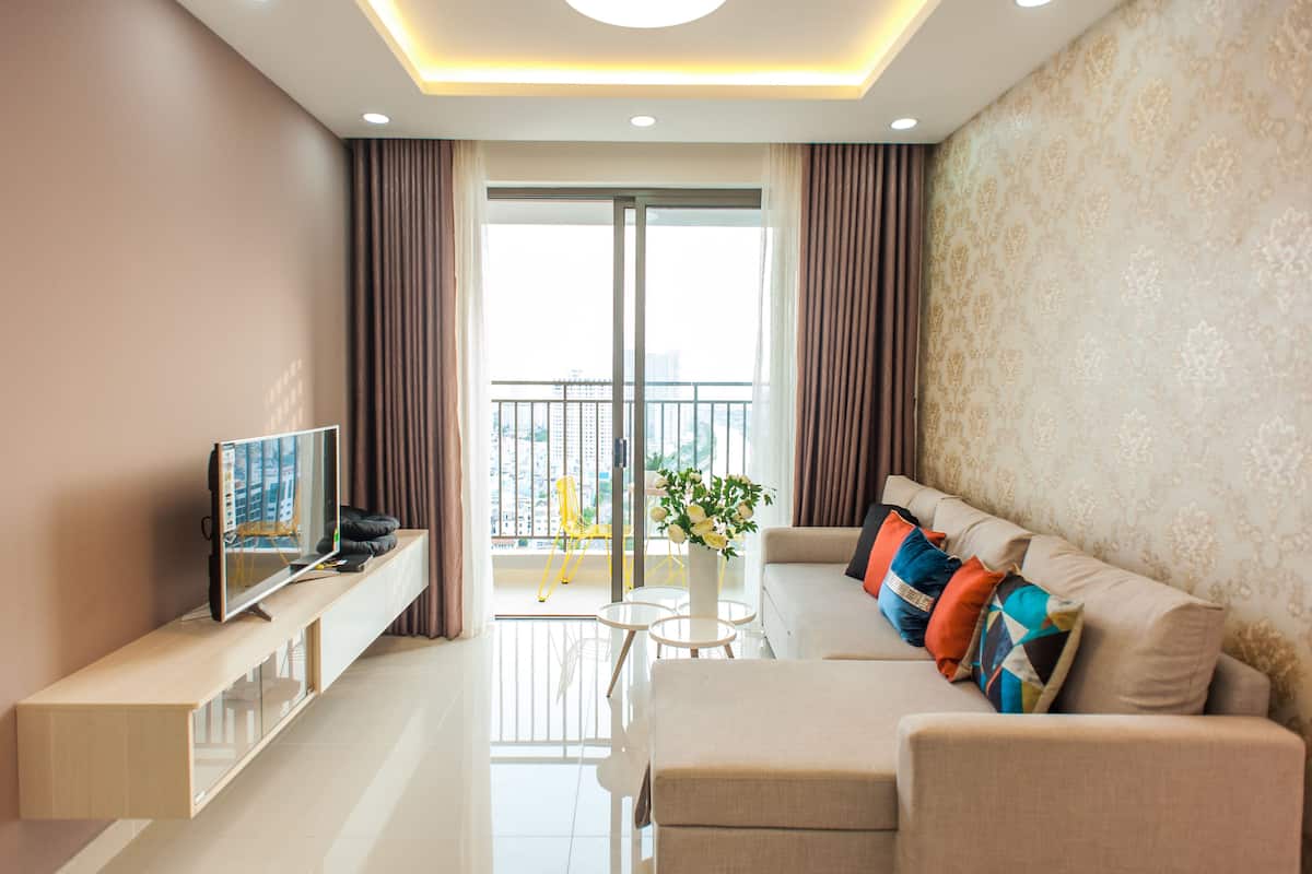 Superior-Penthouse, 3 Schlafzimmer, Poolzugang, Stadtblick | Wohnzimmer