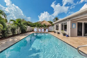Outdoor pool, a heated pool