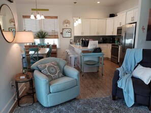 Smart TV, DVD player, books, video library