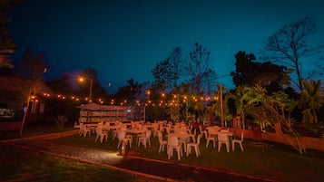 Outdoor banquet area