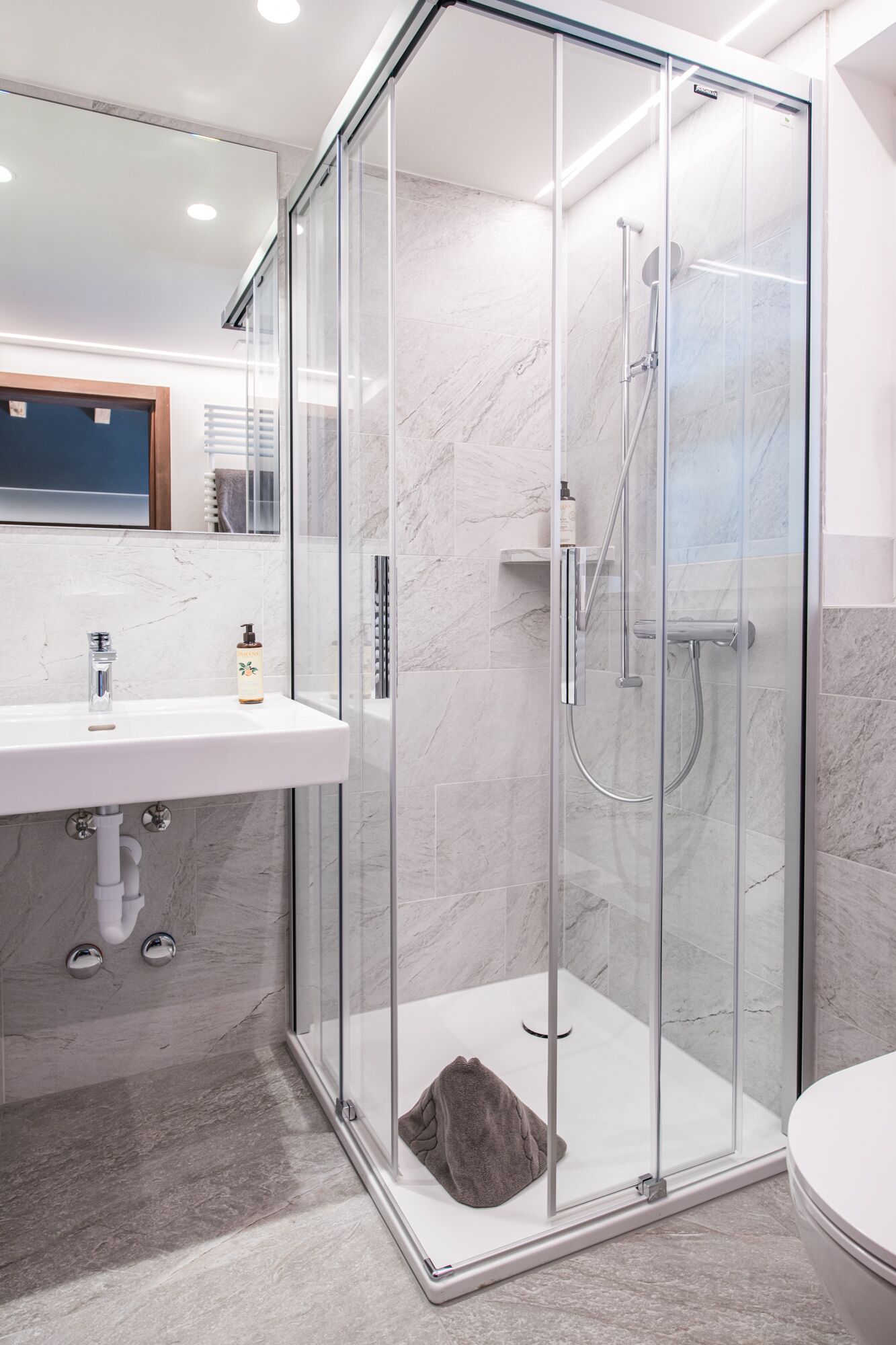 free toiletries, hair dryer, towels