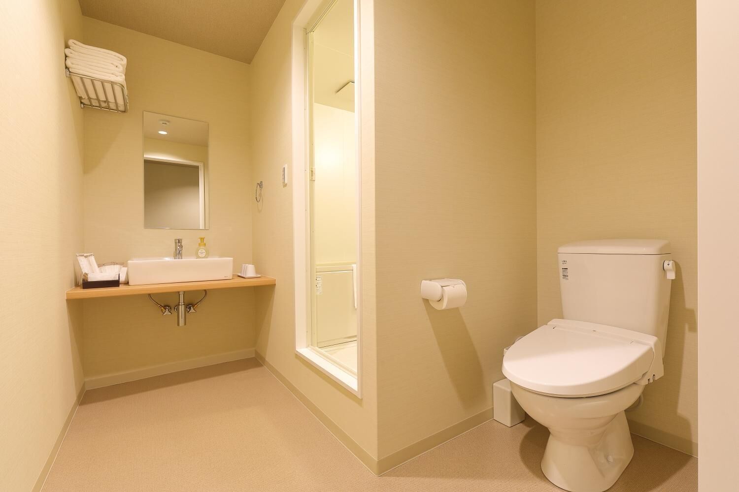 free toiletries, hair dryer, slippers, electronic bidet