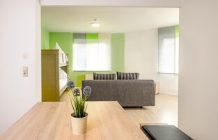 100-cm flat-screen TV with cable channels