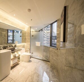 Ducha, cabezal de ducha tipo lluvia, artículos de tocador gratuitos