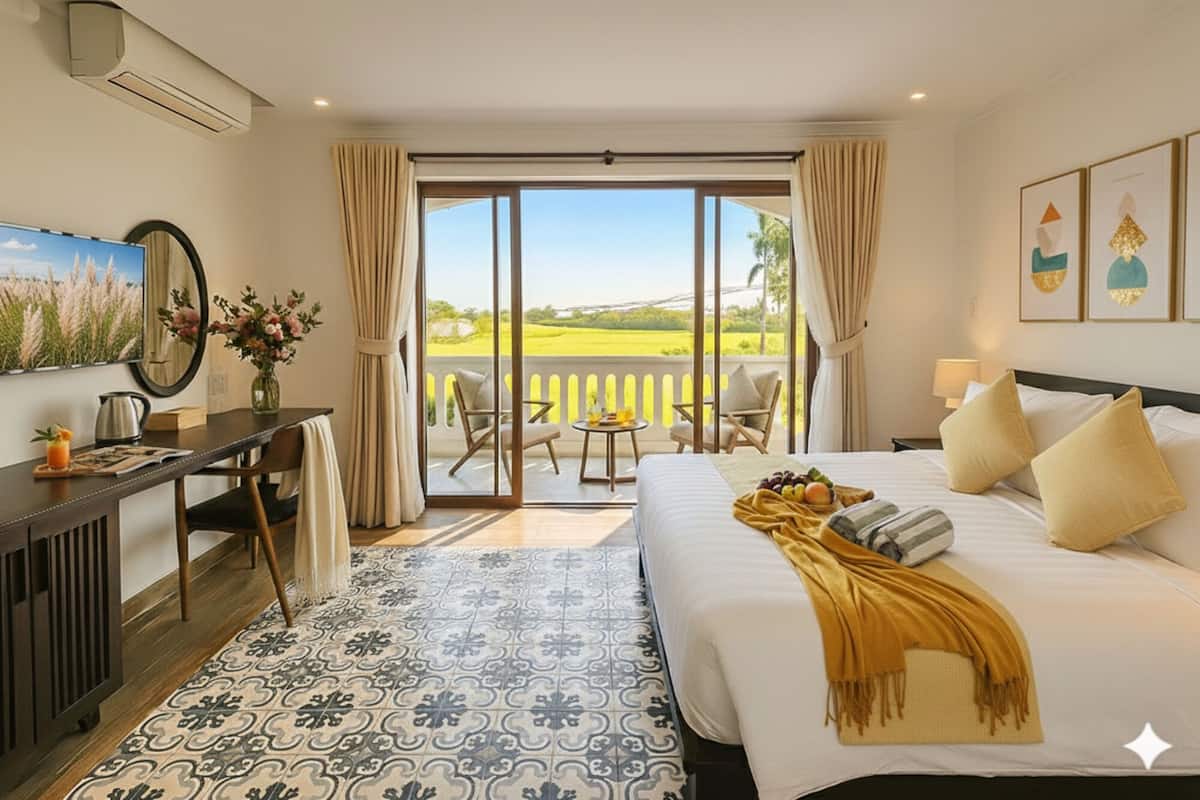 1 habitación, caja de seguridad en la habitación y escritorio