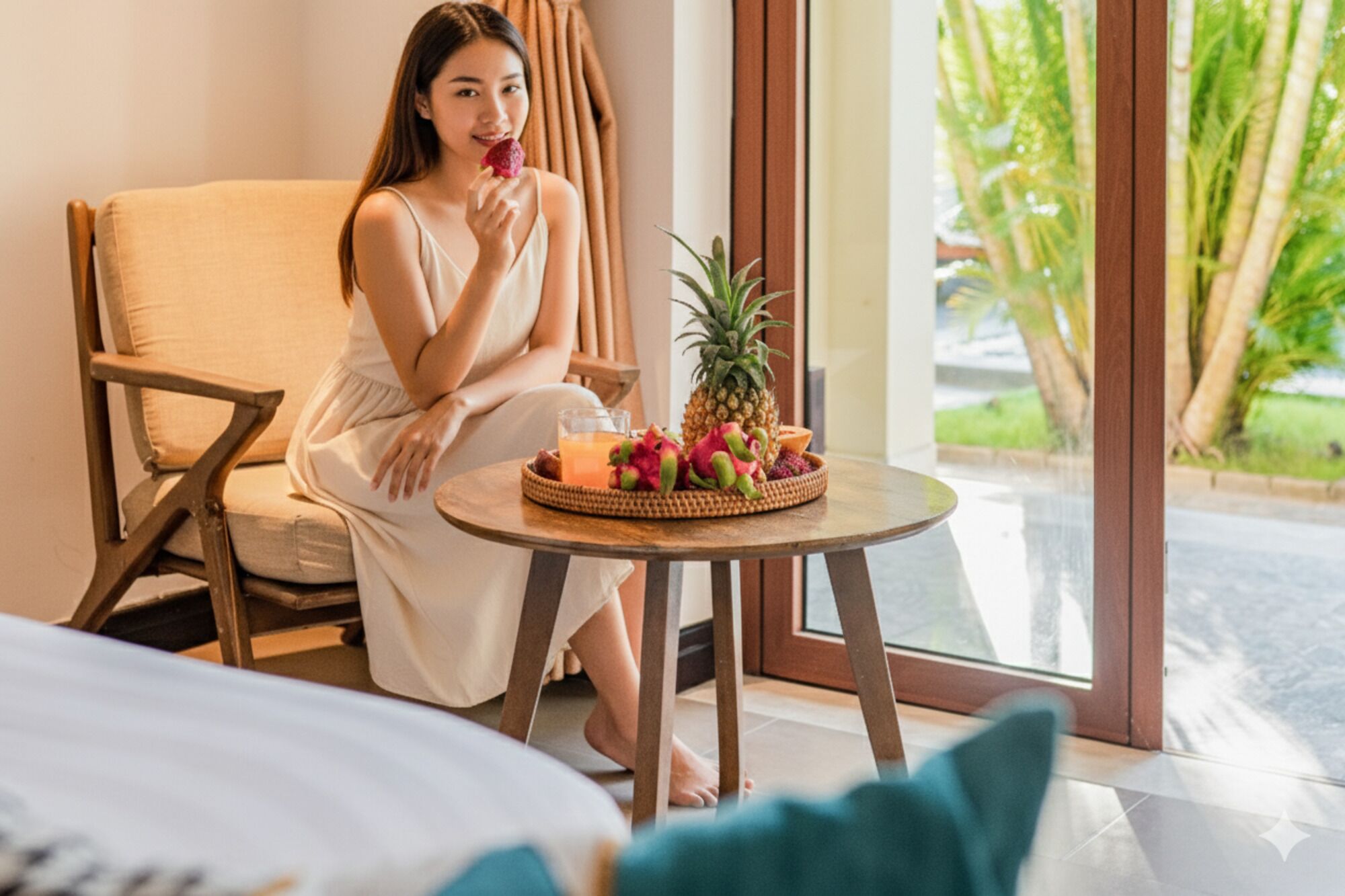 deluxe room, bathtub, pool view | 1 bedroom, in-room safe, desk, laptop workspace