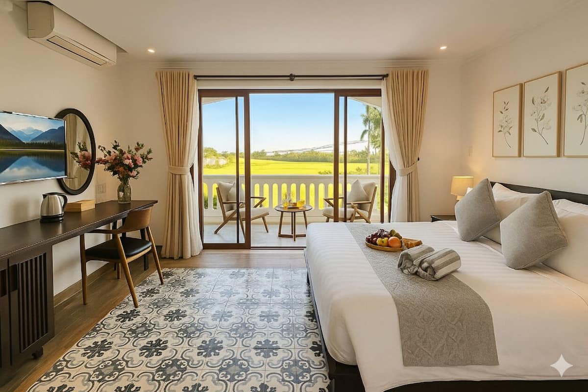 Superior Double Room, Garden View | 1 bedroom, in-room safe, desk, laptop workspace