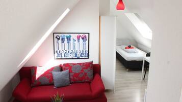 Huoneisto, 1 makuuhuone | Oleskelualue | Taulutelevisio