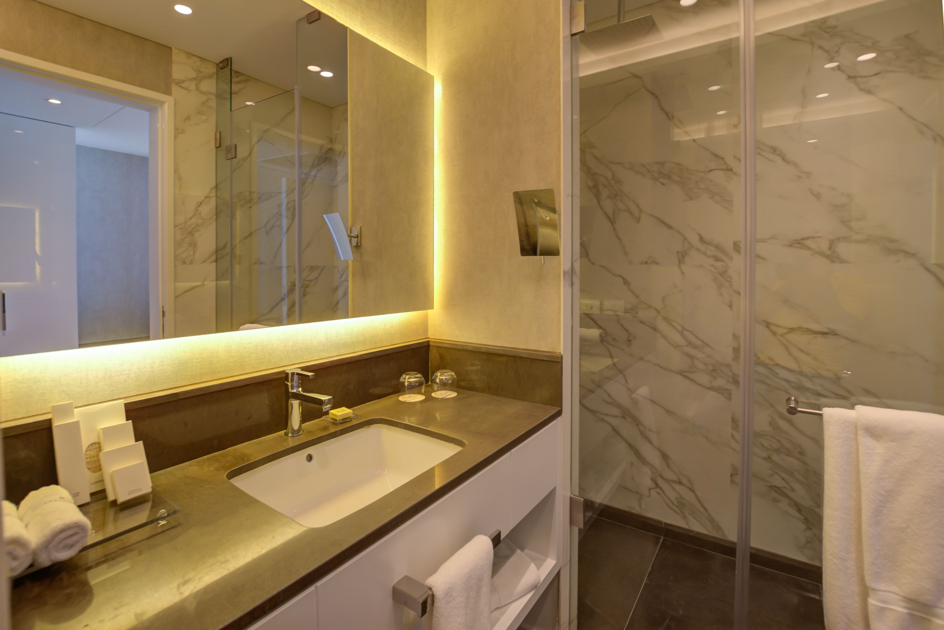 free toiletries, hair dryer, bathrobes, slippers