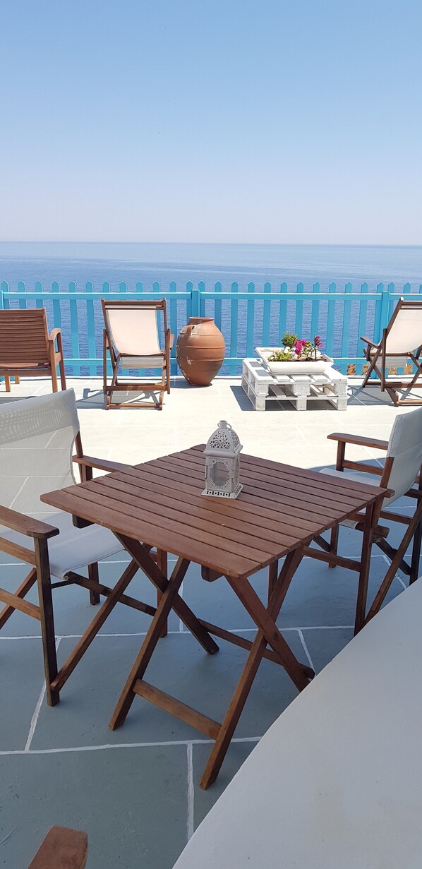 Premium Triple Room, Sea View | Terrace/patio