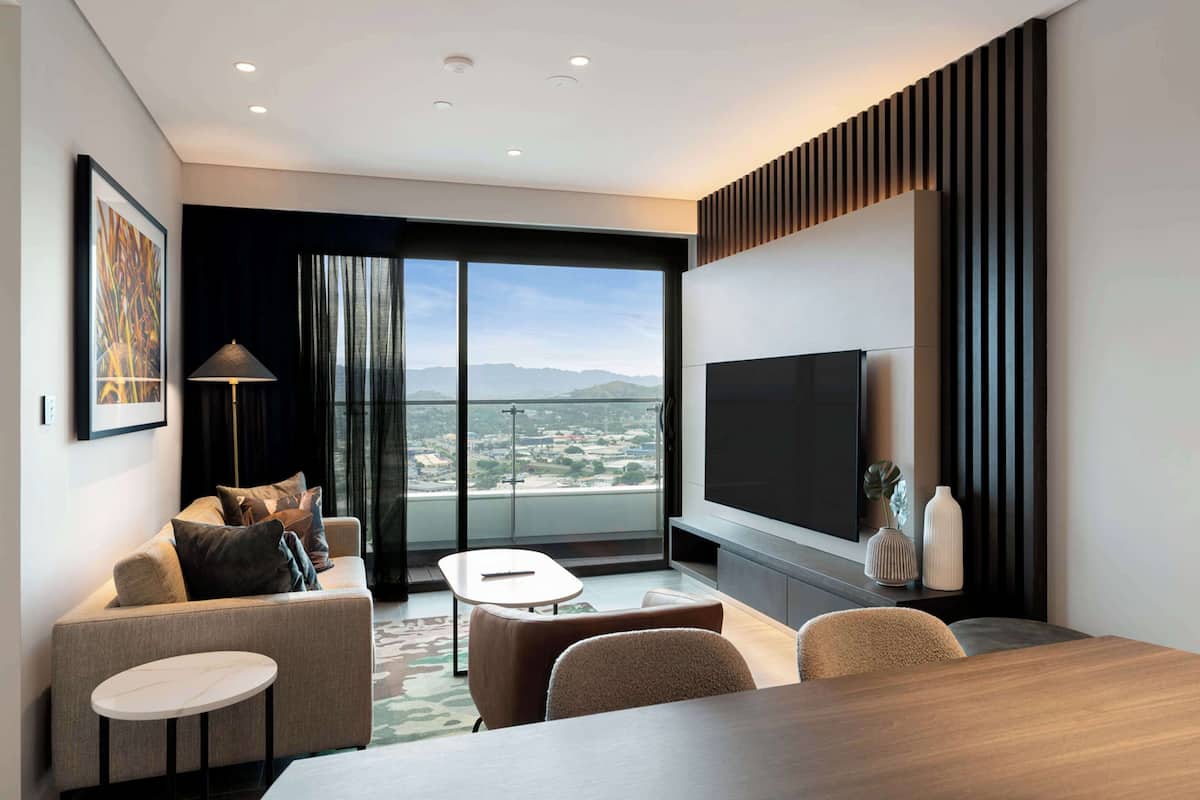 room, 2 bedrooms (two bedroom residence) | living area | 50-inch smart tv with cable channels, tv, ipod dock