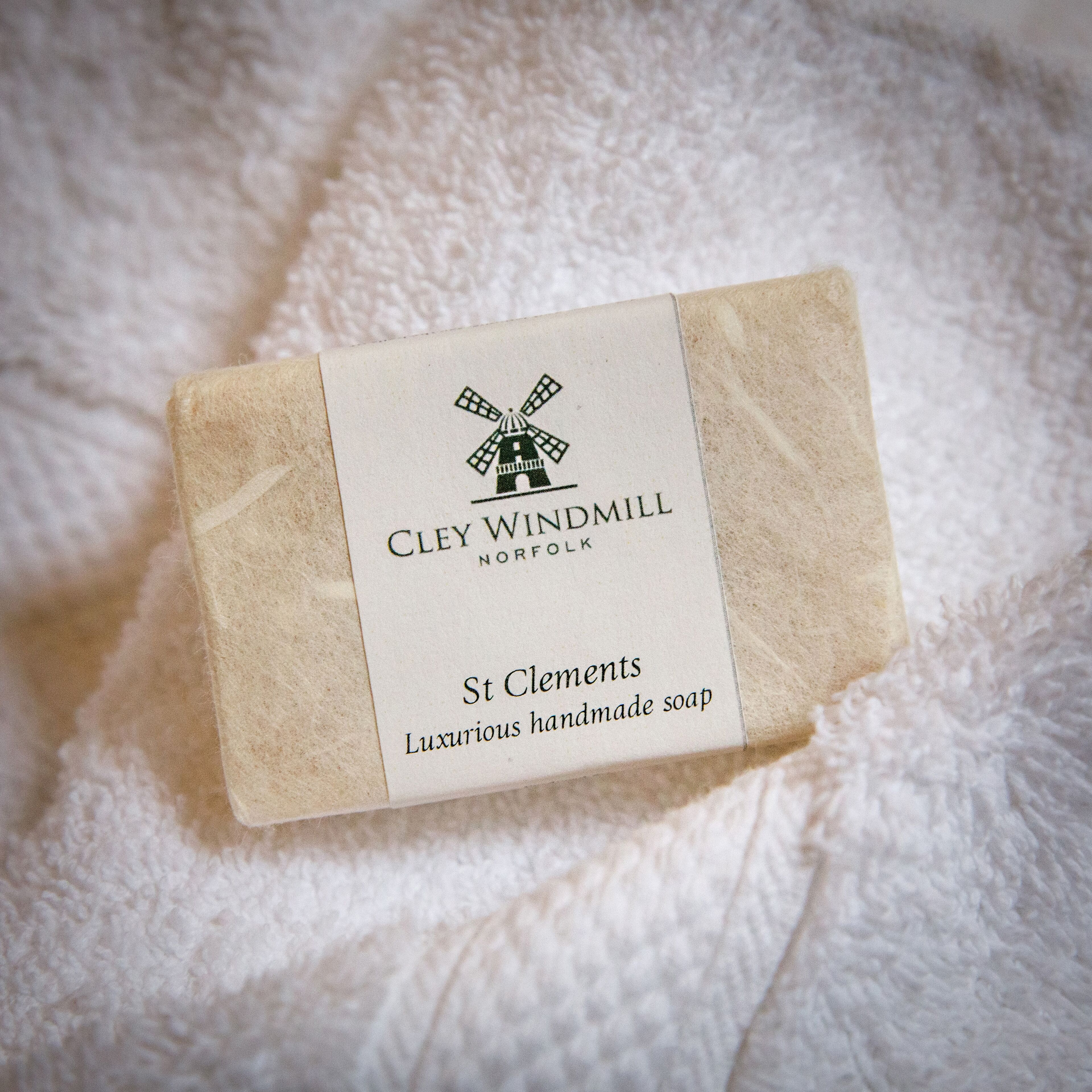 A bar of Clely Windmill St Clement's luxurious handmade soap.