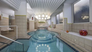 Indoor pool, a waterfall pool
