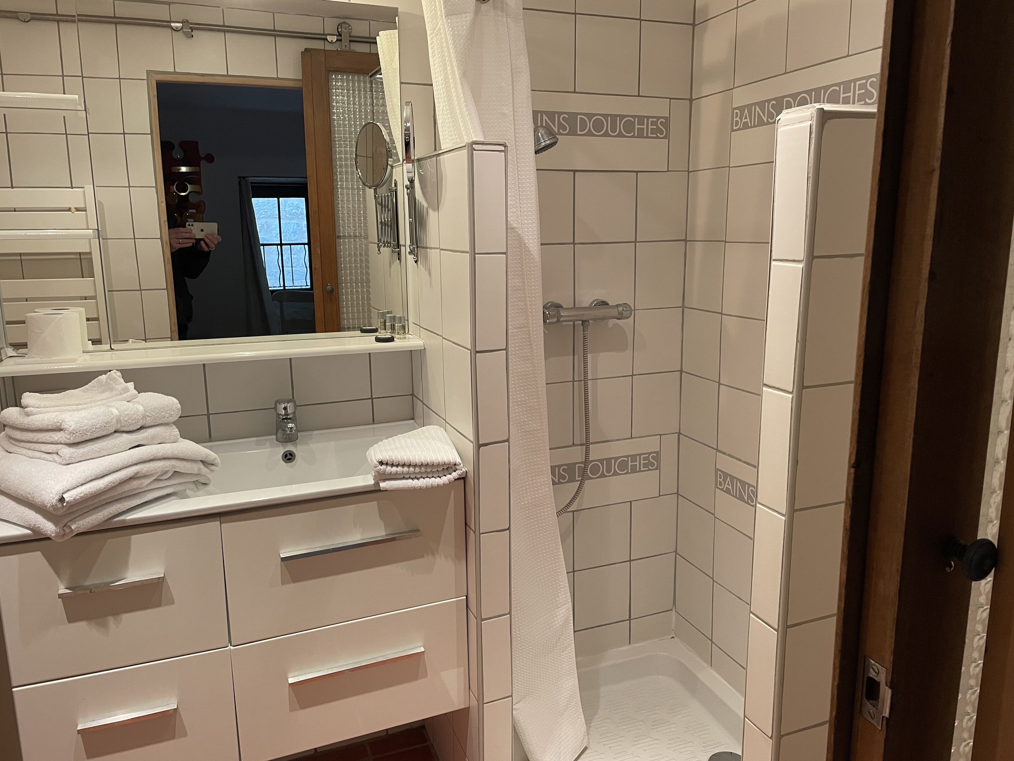 comfort apartment | bathroom | shower, designer toiletries, hair dryer, bathrobes