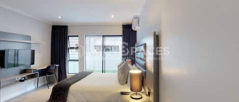 In-room safe, desk, laptop workspace, iron/ironing board