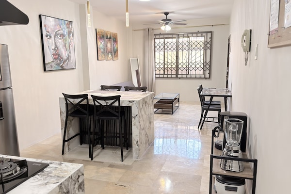 Apartment, 2 Bedrooms | Private kitchen | Full-size fridge, microwave, oven, stovetop