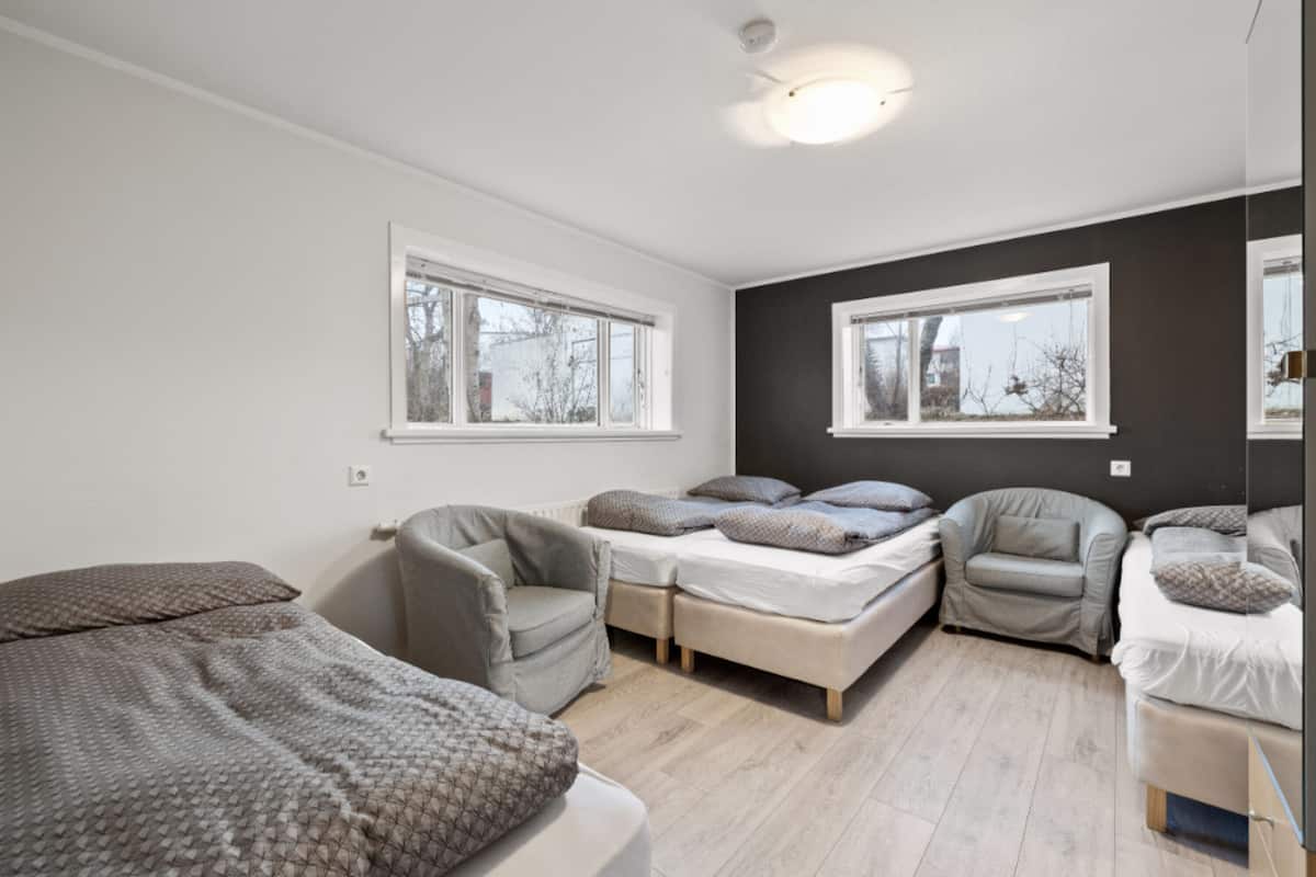 Quadruple Room, Shared Bathroom | Blackout drapes, free cribs/infant beds, free WiFi, bed sheets
