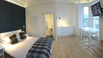 20-inch flat-screen TV with satellite channels, TV