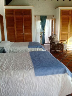 Room, 2 Double Beds | Iron/ironing board, free WiFi