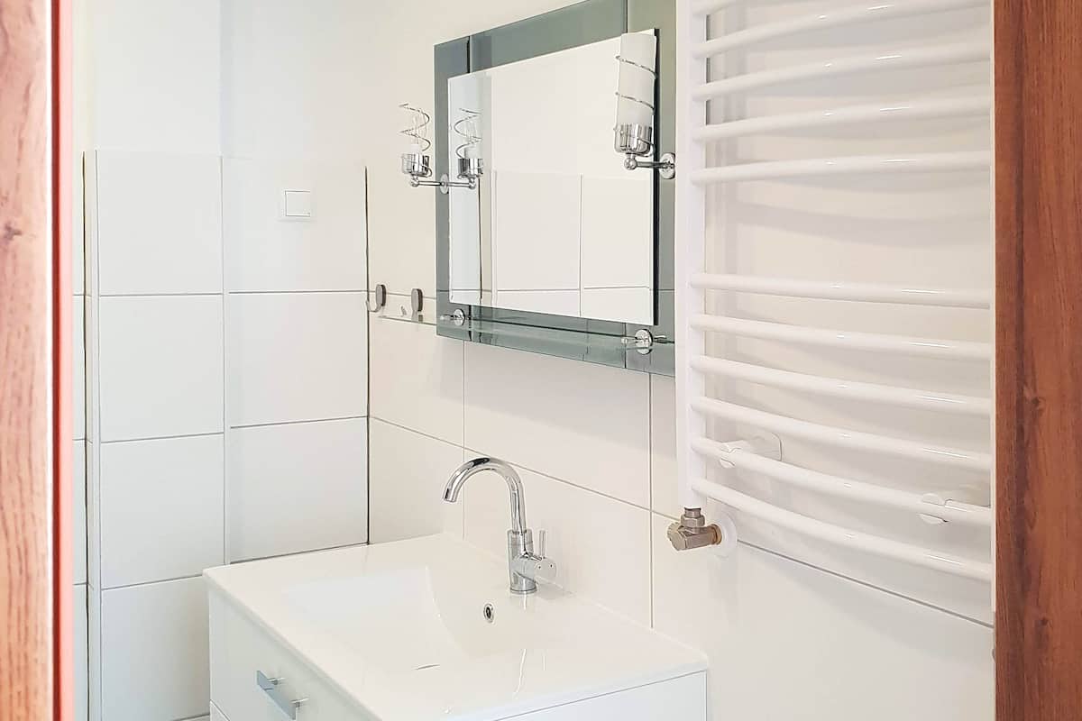 single room | bathroom | shower, free toiletries, hair dryer, towels