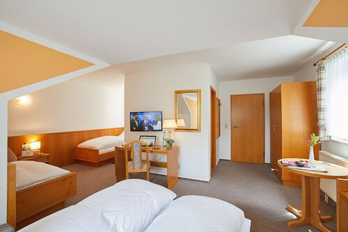 desk, laptop workspace, iron/ironing board, free wifi