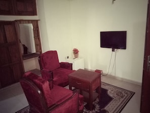 Business Suite | Living area | Flat-screen TV, pay films